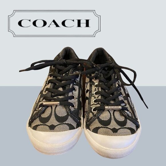 Coach "Francesca" Black Signature C Sneakers 6 - Picture 3 of 5